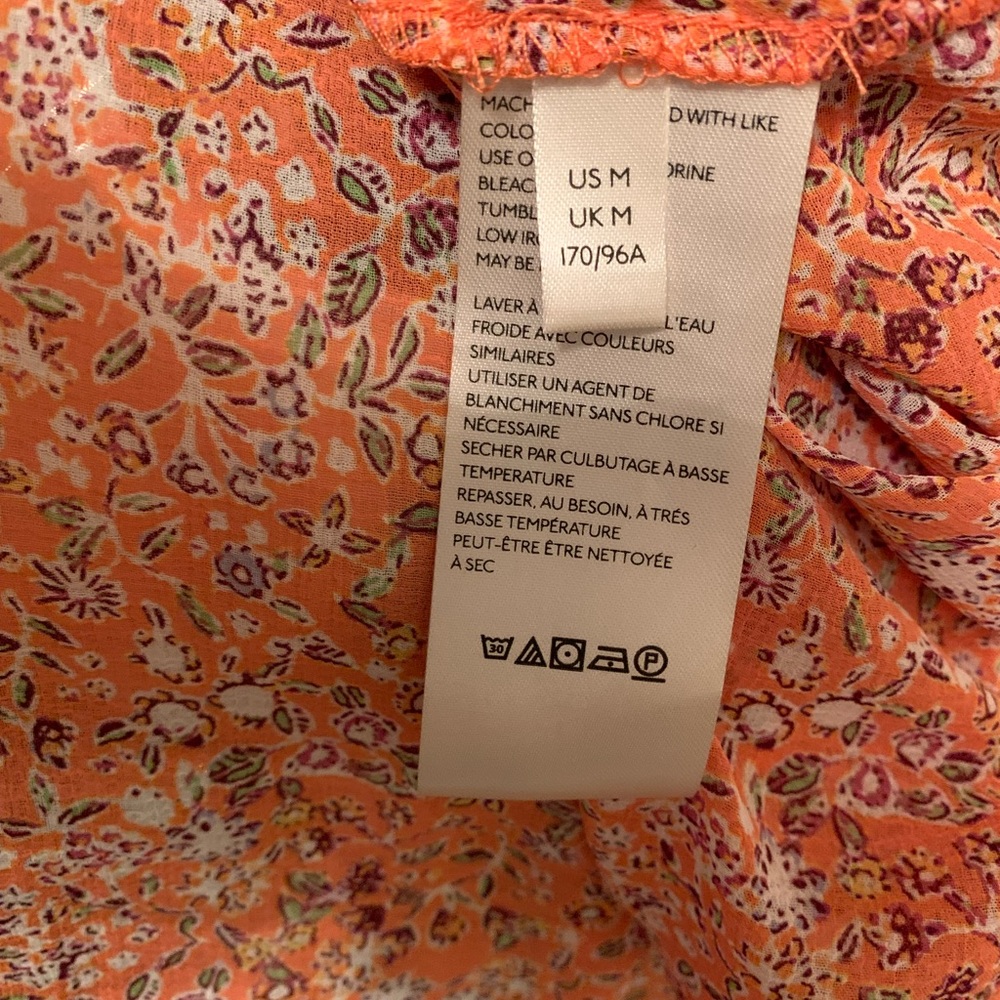 Sold out sold.       Free People LELA blouse in CORAL COMBO - Picture 7 of 12